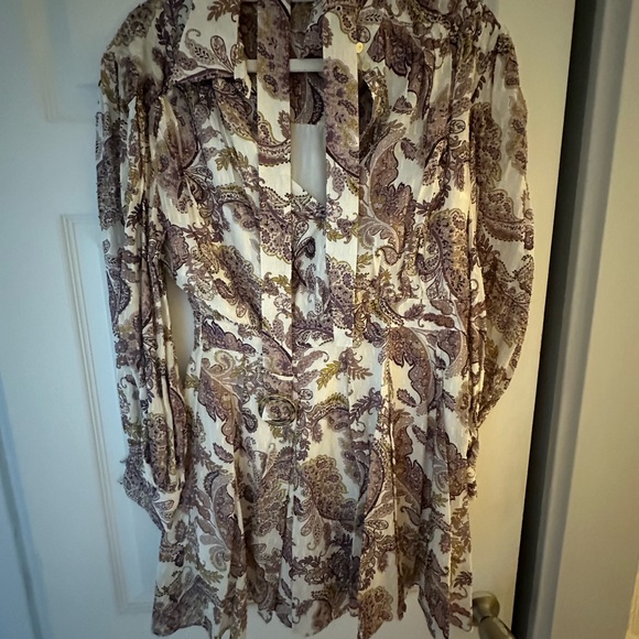 Intermix Lucinda Belted Paisley Mini Dress - Picture 3 of 5